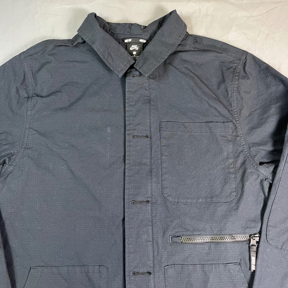 Nike SB Flex Coaches Chore Jacket Black Ripstop Utility Skate Coat Mens Large L - Picture 4 of 16